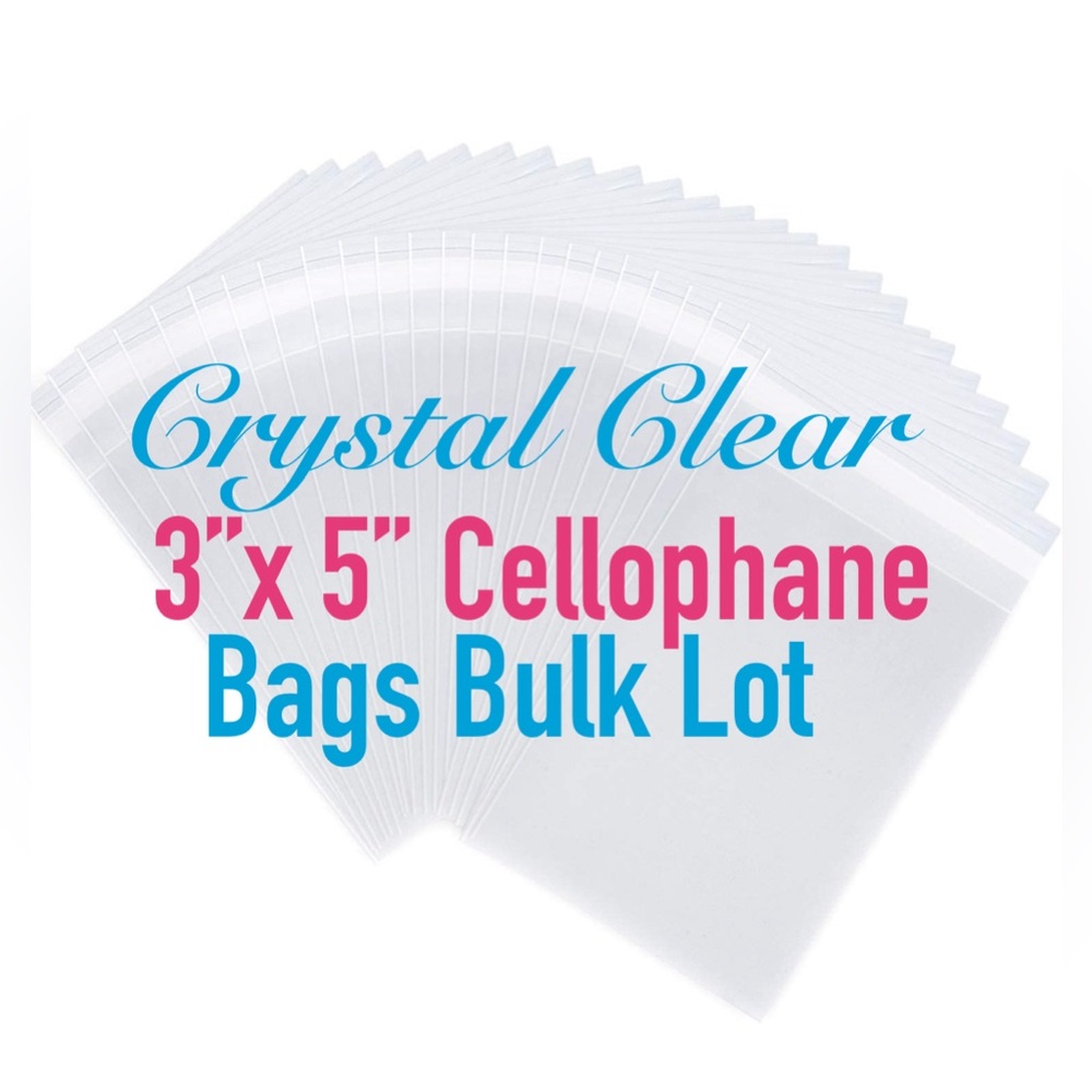3’x 5” 3mil thick Cellophane Bags Bulk Lot Resellers Storage Crafting Jewelry